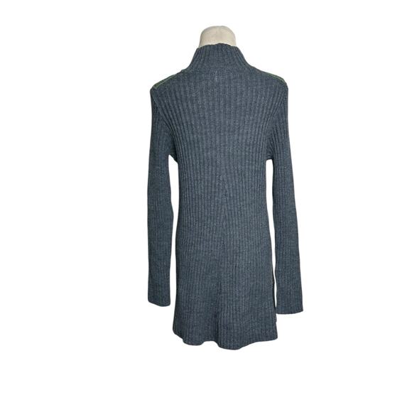 Yuumi Aria gray shoulder patch ribbed knit sweater size F - Small - Picture 11 of 16